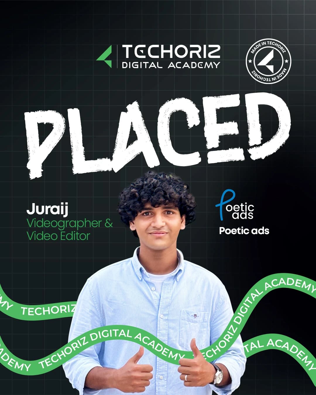 Techoriz student placed in digital marketing