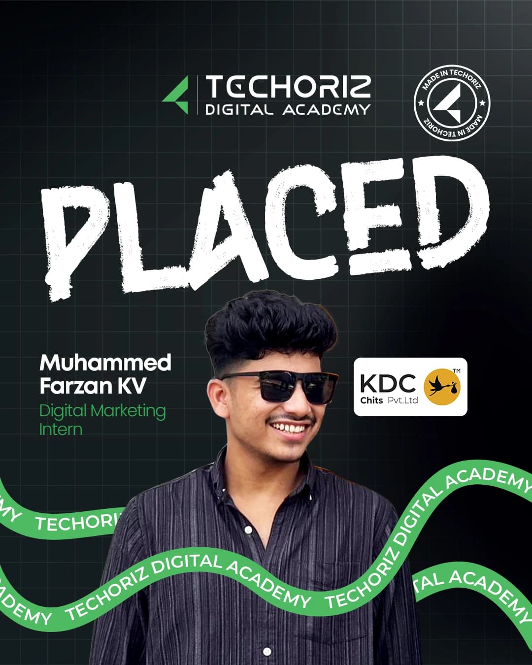 Techoriz student placed in digital marketing