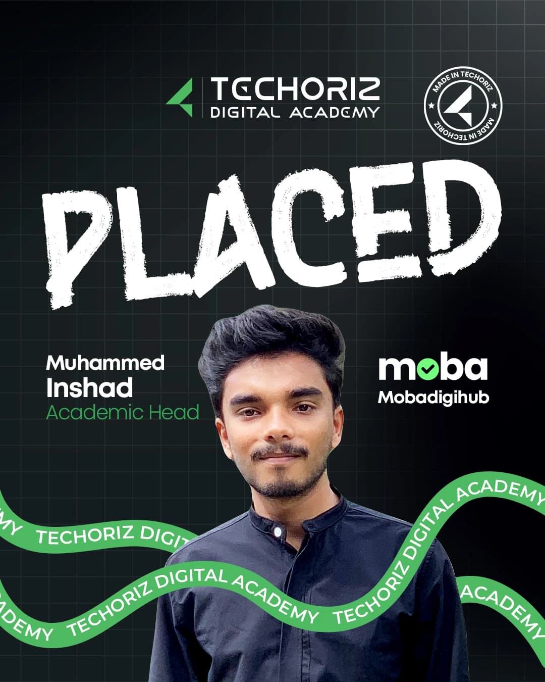 Techoriz student placed in digital marketing