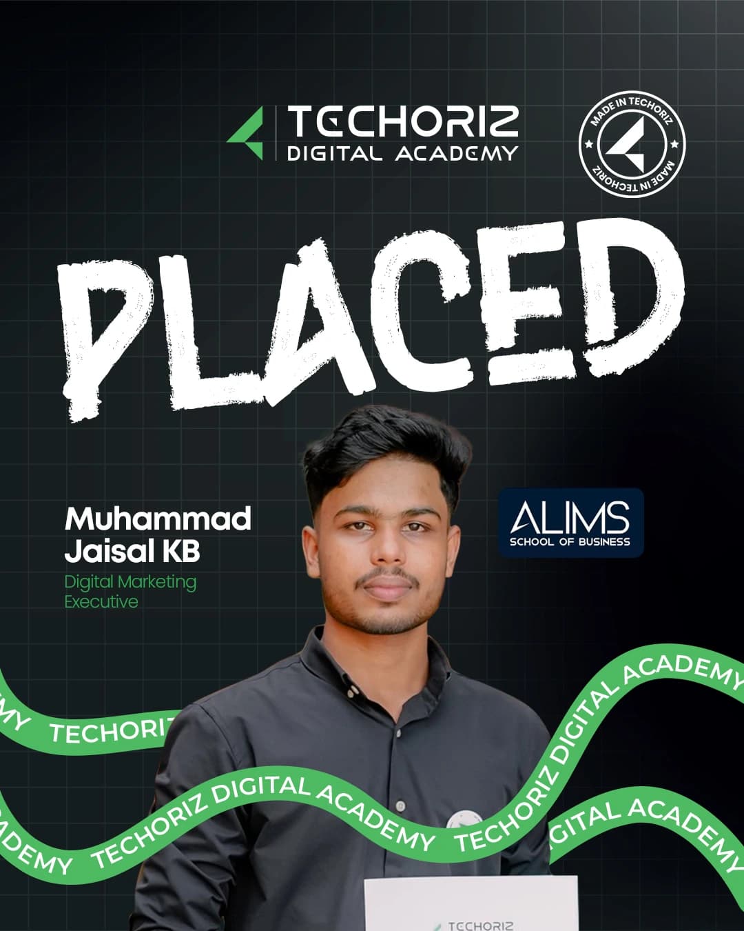 Techoriz student placed in digital marketing