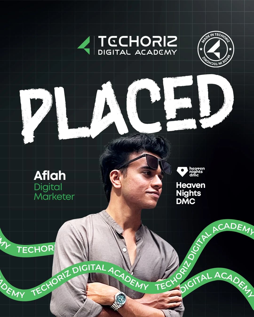 Techoriz student placed in digital marketing