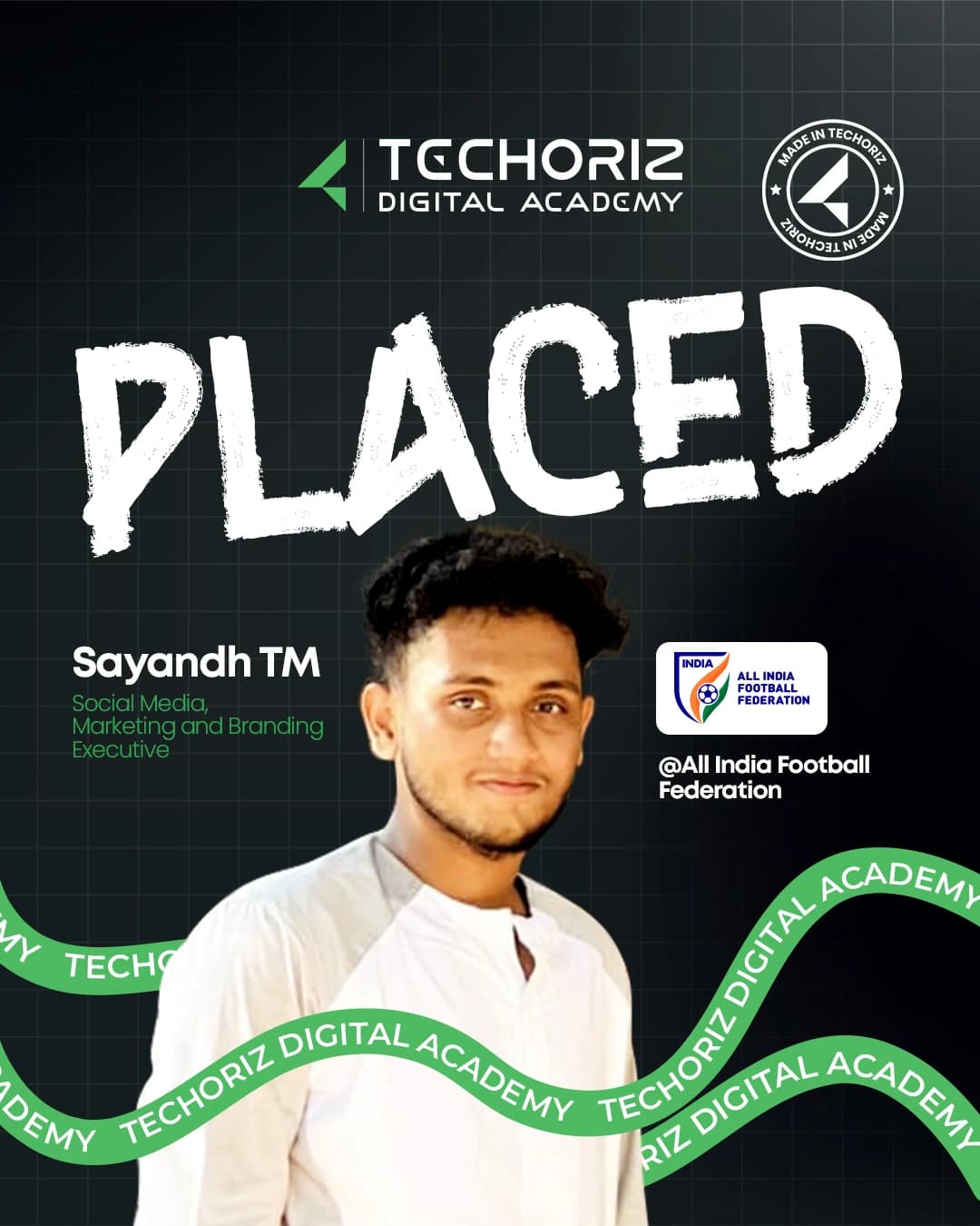 Techoriz student placed in digital marketing
