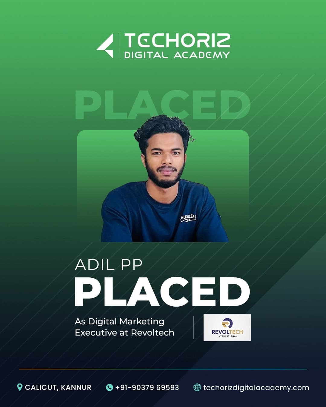 Techoriz student placed in digital marketing
