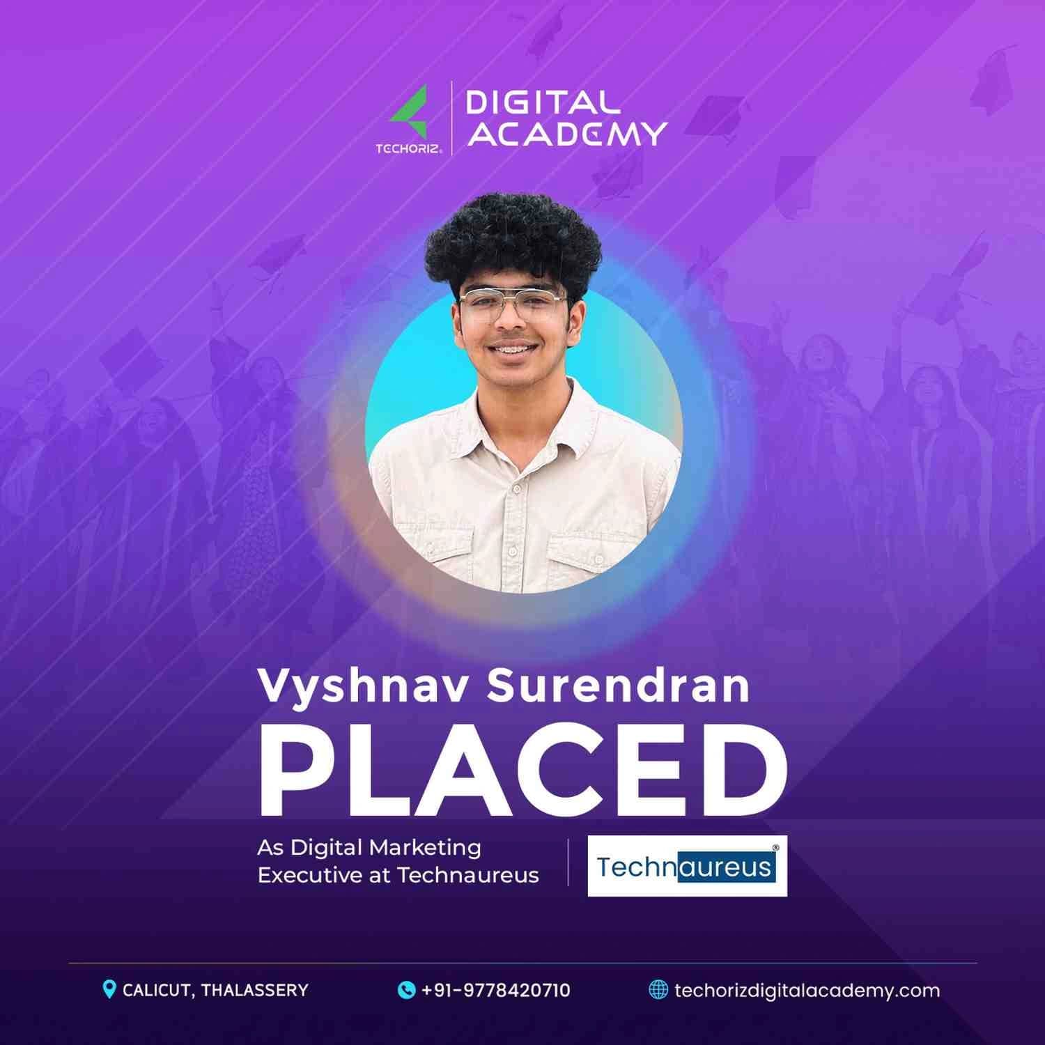 Techoriz student placed in digital marketing