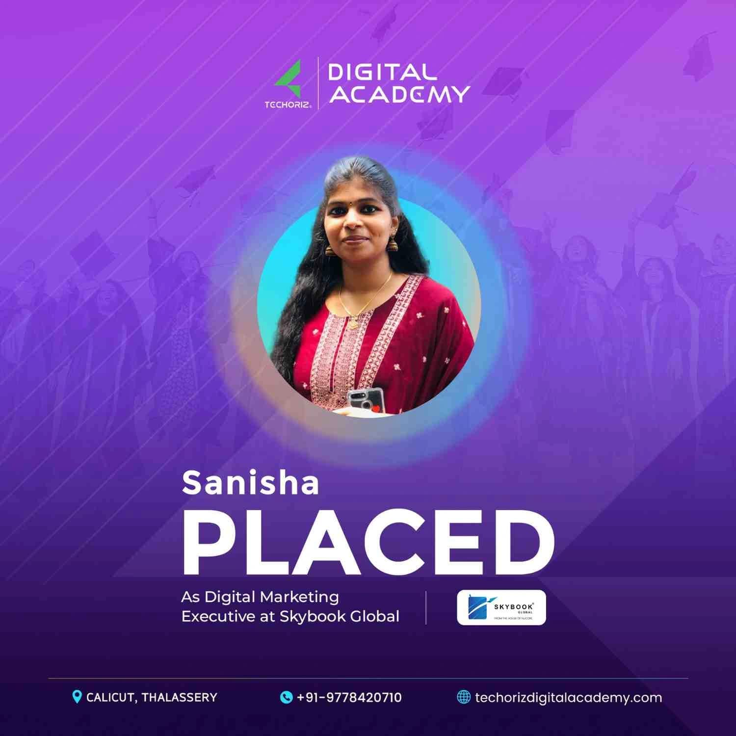Techoriz student placed in digital marketing