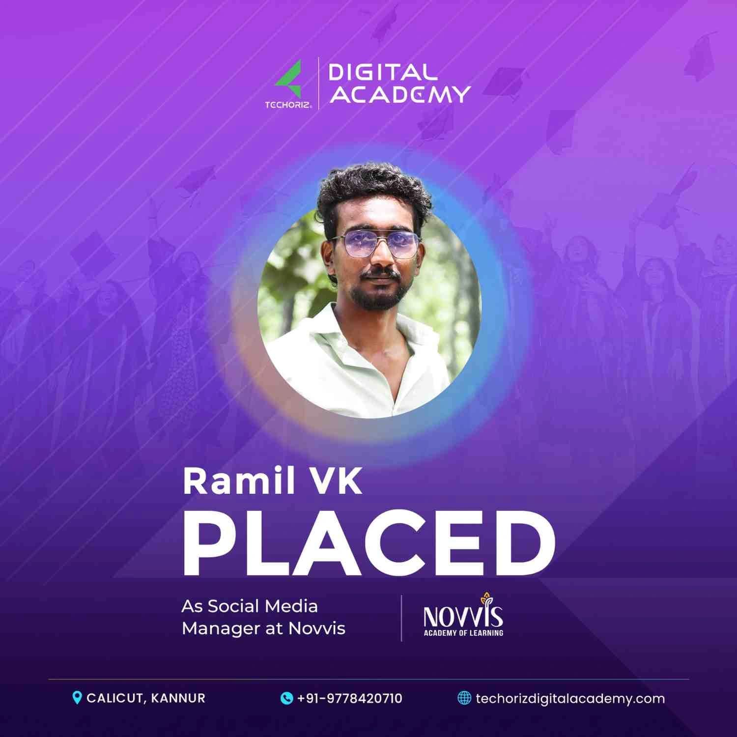 Techoriz student placed in digital marketing