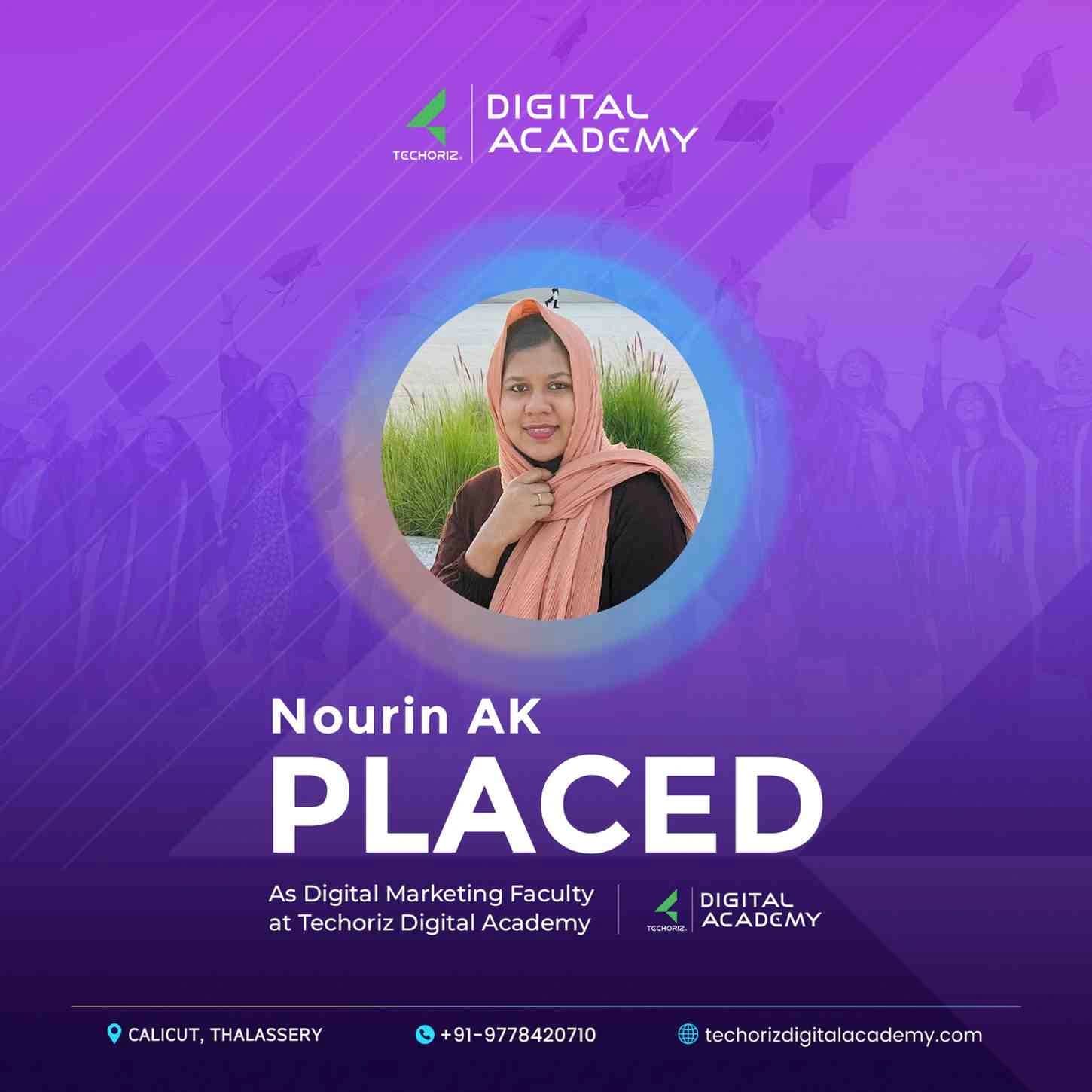 Techoriz student placed in digital marketing