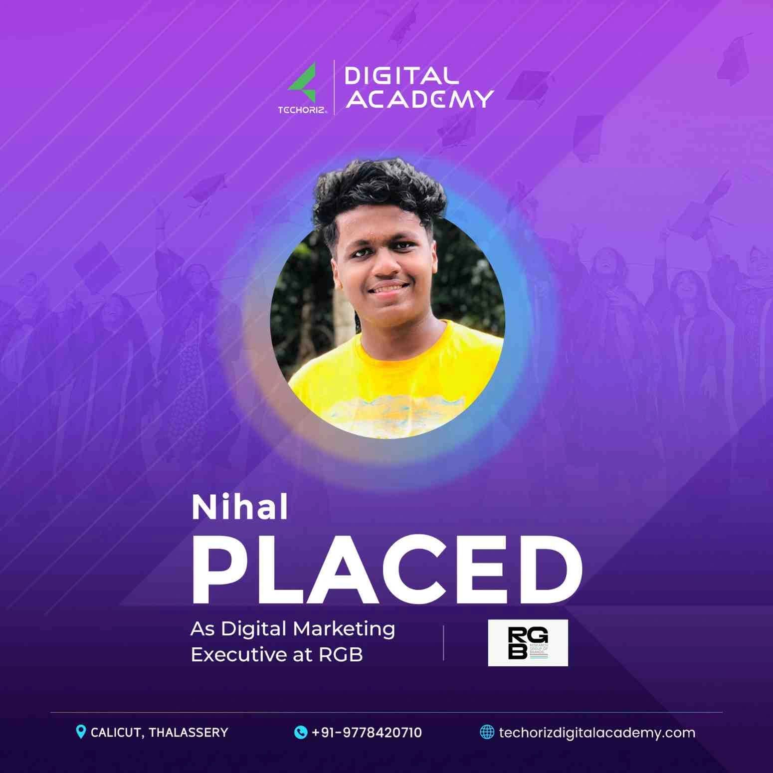 Techoriz student placed in digital marketing
