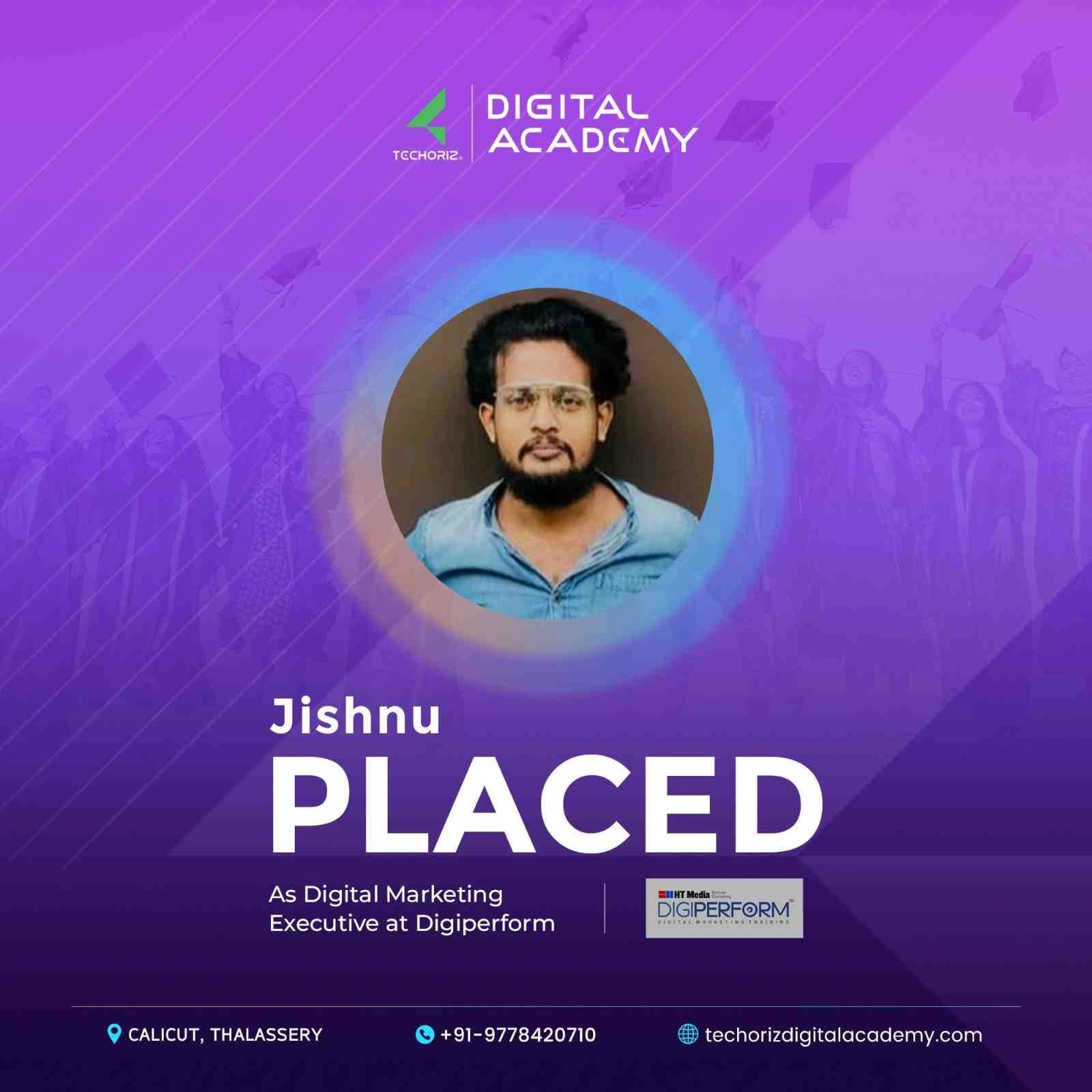 Techoriz student placed in digital marketing