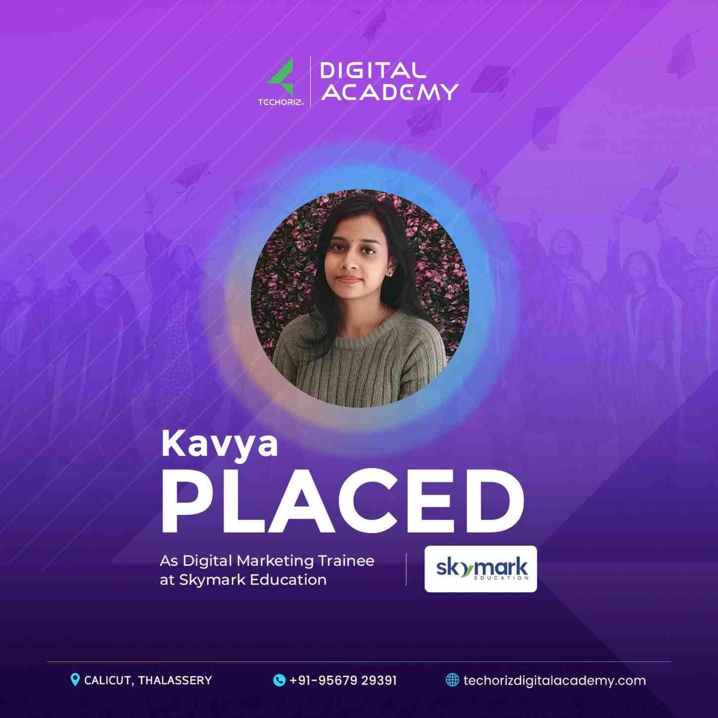 Techoriz student placed in digital marketing