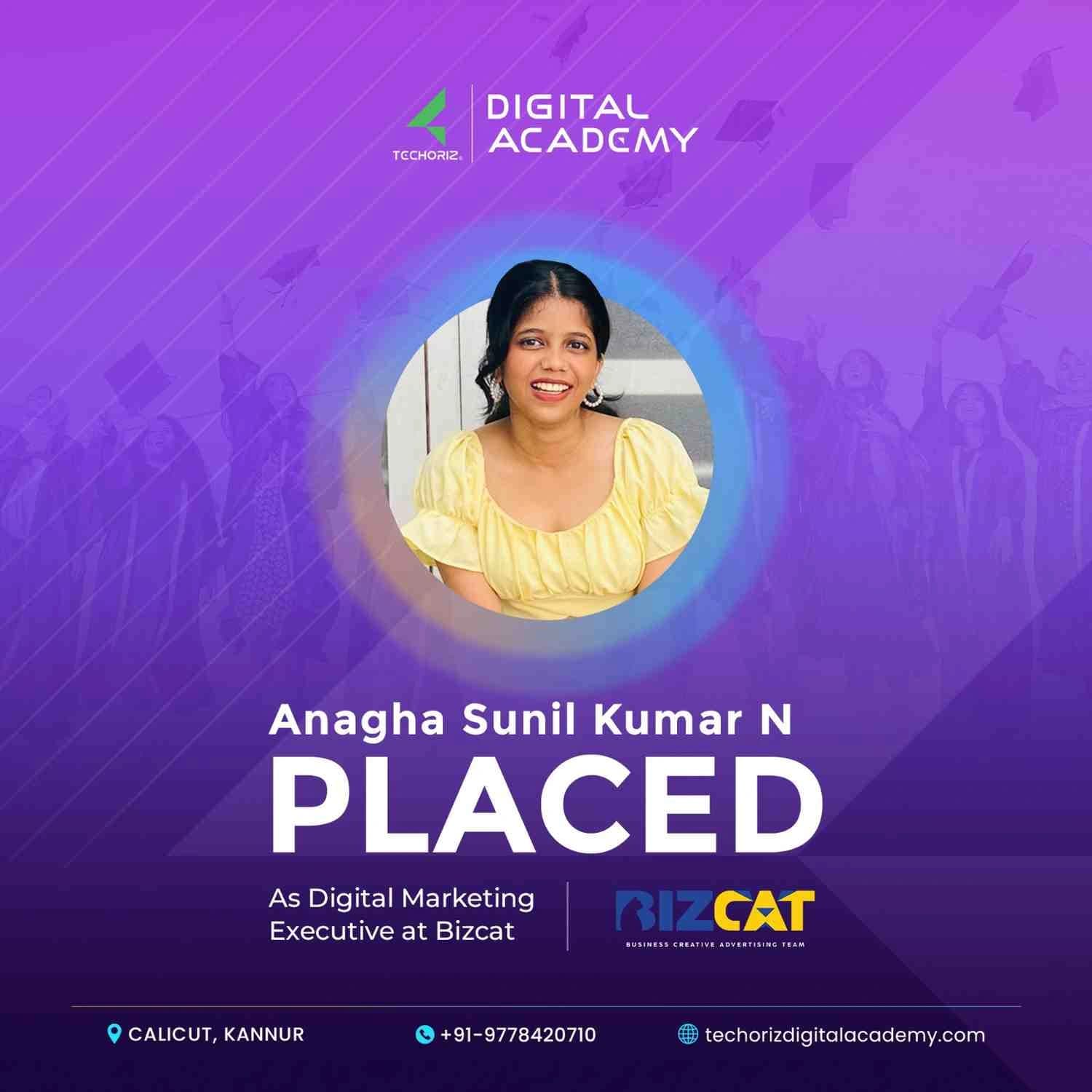 Techoriz student placed in digital marketing