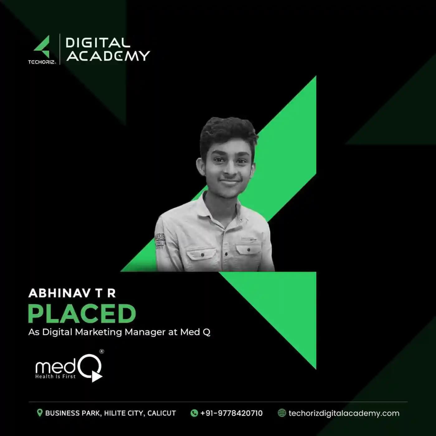 Techoriz student placed in digital marketing