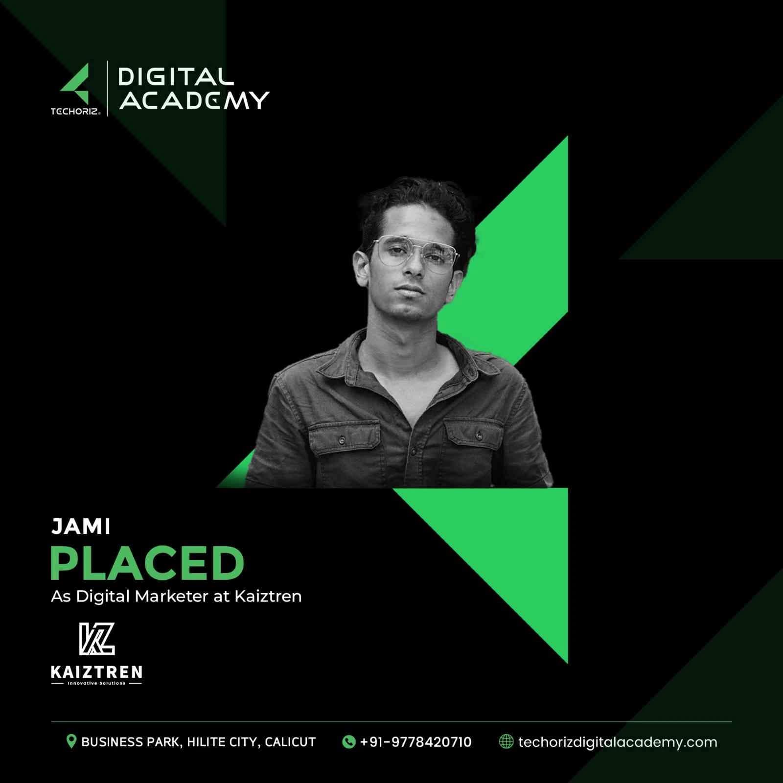 Techoriz student placed in digital marketing