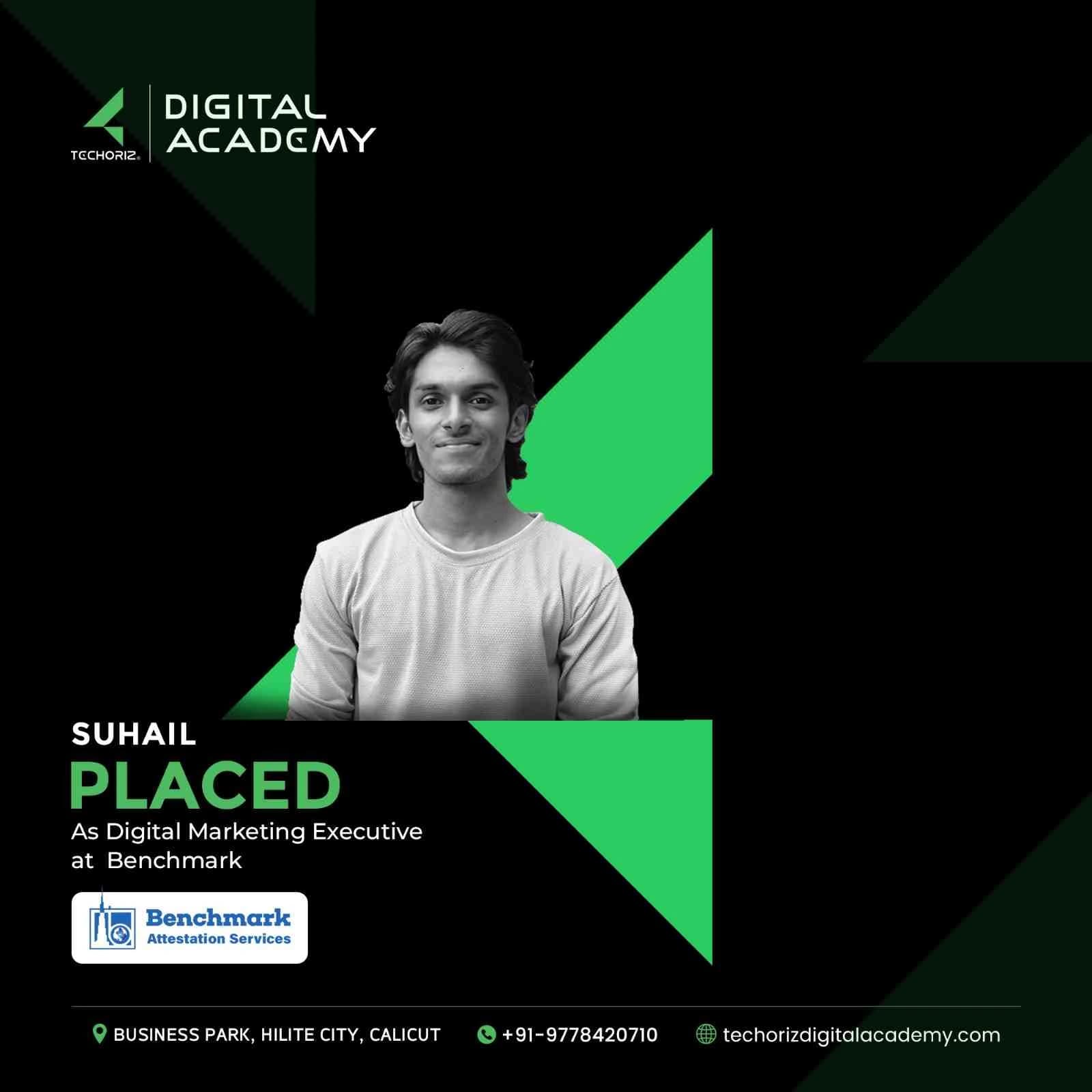 Techoriz student placed in digital marketing