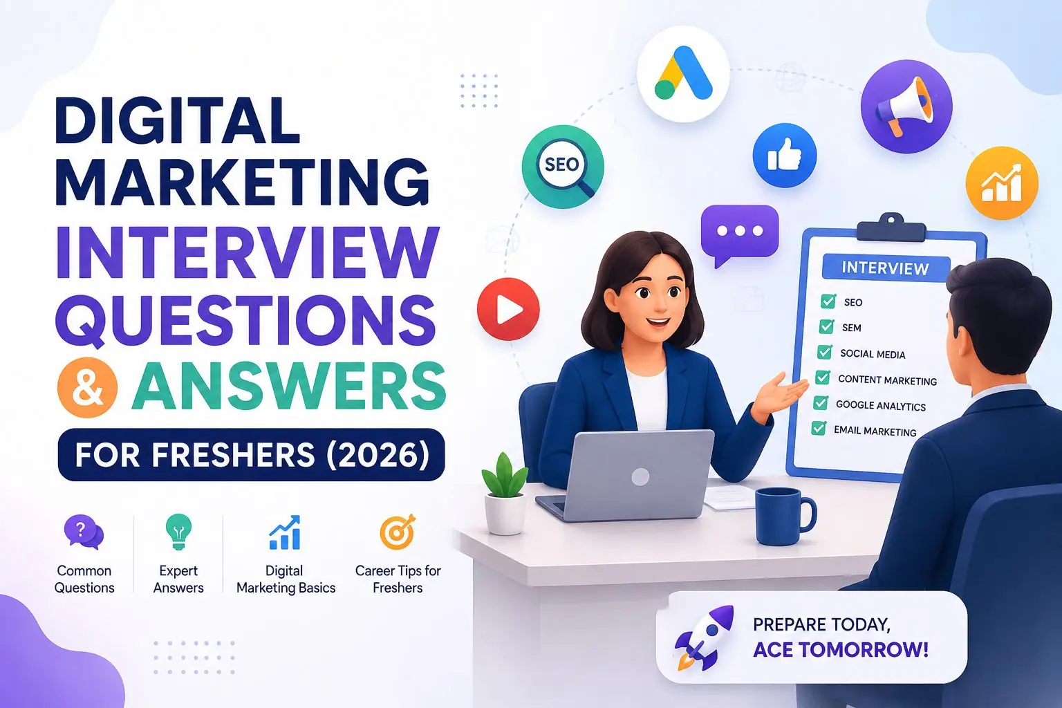 Digital Marketing Interview Questions and Answers for Freshers (2026)