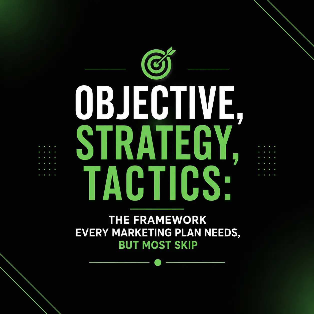 Objective, Strategy, Tactics: The Framework Every Marketing Plan Needs, But Most Skip